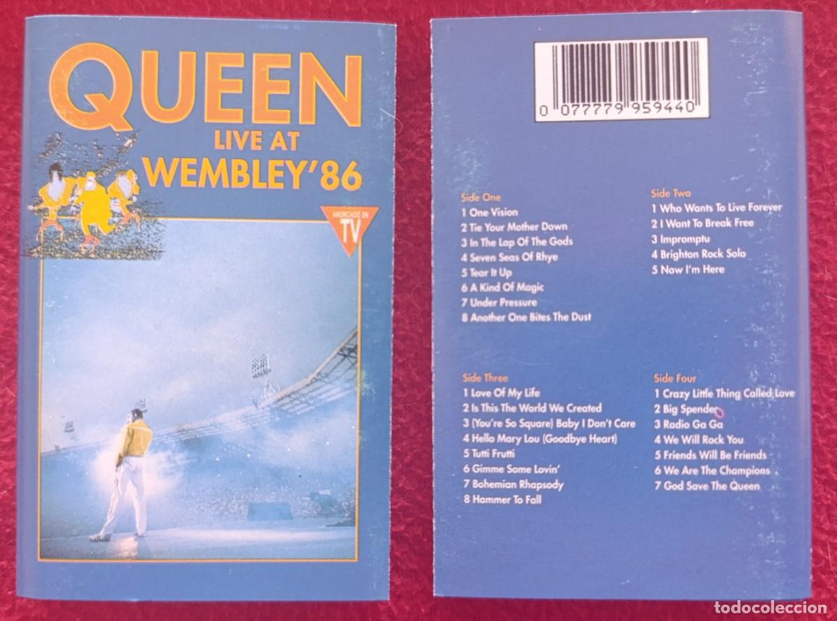 Casetes antiguos: QUEEN &ndash; LIVE AT WEMBLEY '86 DOBLE CASSETTE 1992 RARA EDICION ESPA&Ntilde;OLA