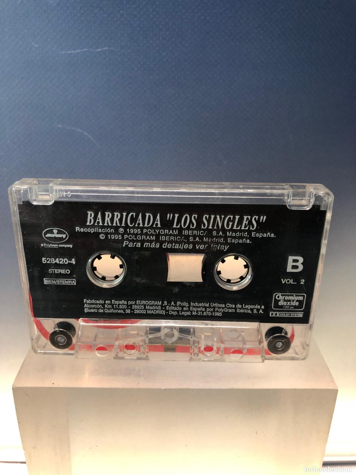 Casetes antiguos: Casete, Barricada, Los Singles N&ordm;2 - Foto 4