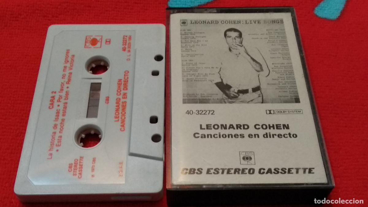 Casetes antiguos: Leonard Cohen &ndash; Canciones En Directo - CBS 1984 Folk Rock CASETE CINTA CASSETTE