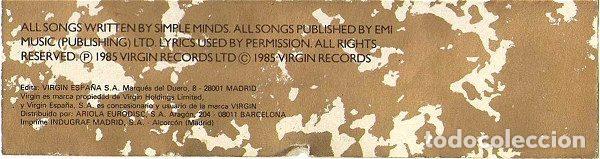 Casetes antiguos: Simple Minds &ndash; Once Upon A Time (Cassette, Virgin ML 407350) - Foto 7