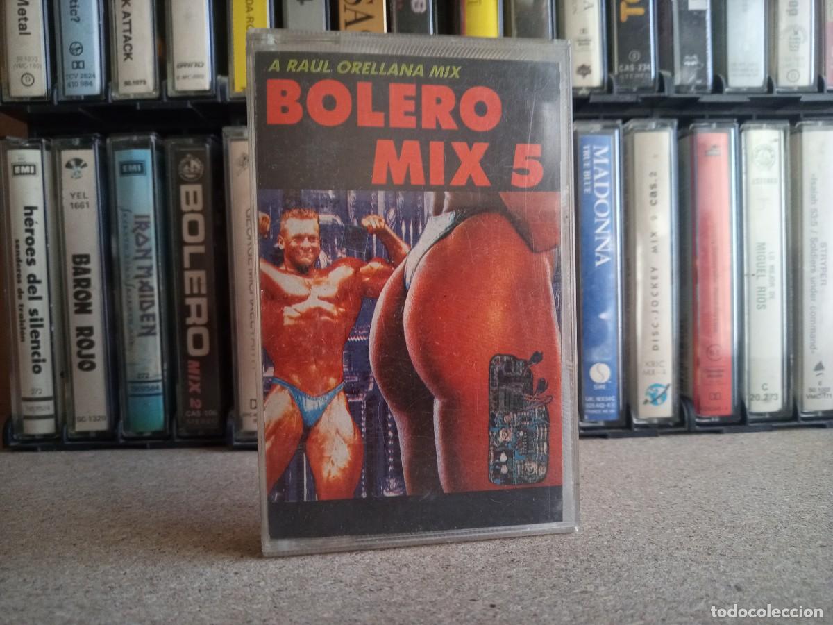 Casetes antiguos: Cinta de m&uacute;sica en casete/cassette original. Bolero Mix 5, Ra&uacute;l Orellana.