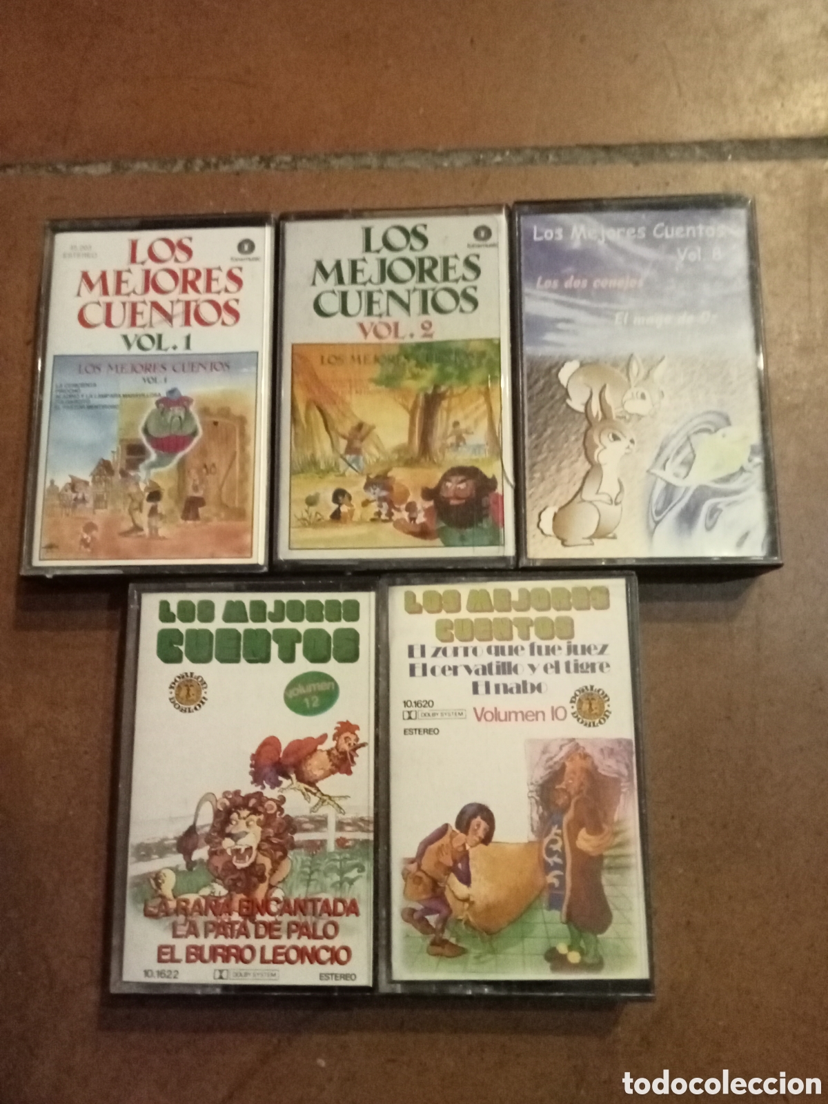 Casetes antiguos: 5 cassets los mejores cuentos vol 1,2,8,10,12