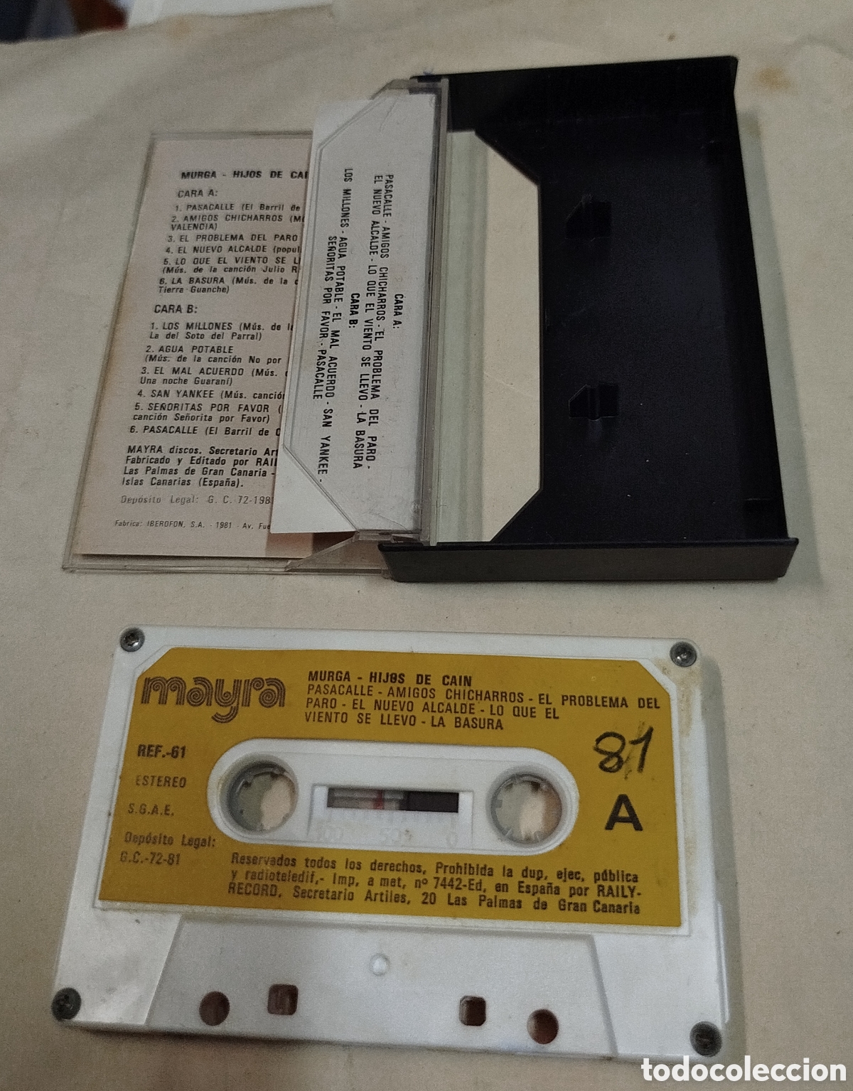 Casetes antiguos: Murga los hijos deCain. Carnaval 81. CASSETTE - Foto 2