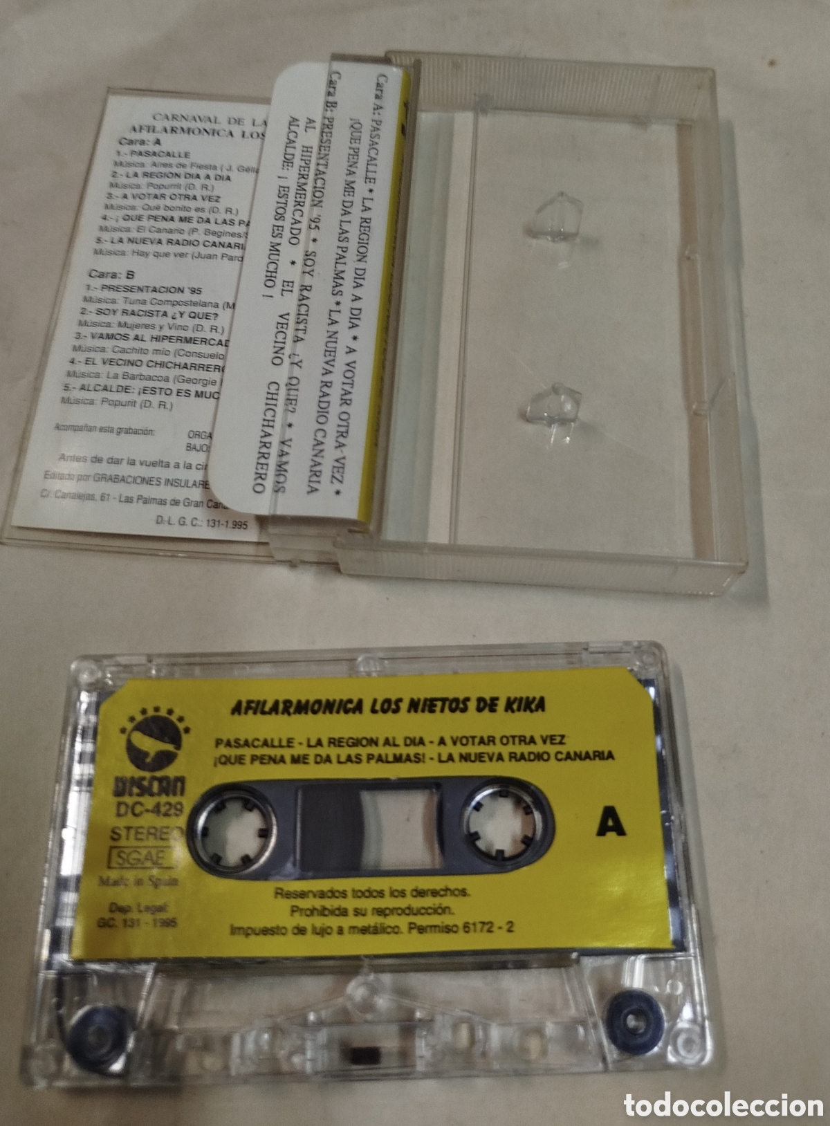 Casetes antiguos: Afilarm&oacute;nica los nietos de kika. Carnaval 95. CASSETTE - Foto 2