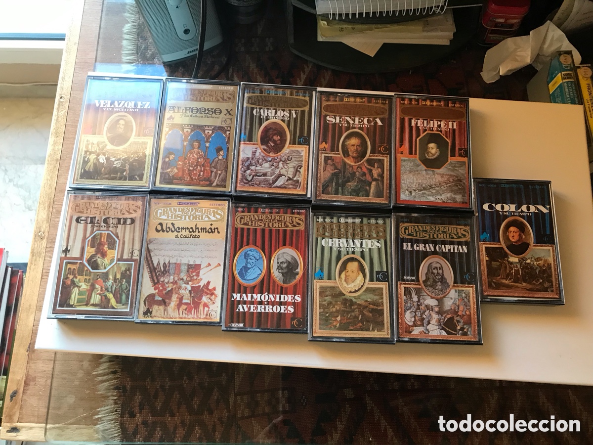 Casetes antiguos: Grandes figuras de la historia. Once casetes.