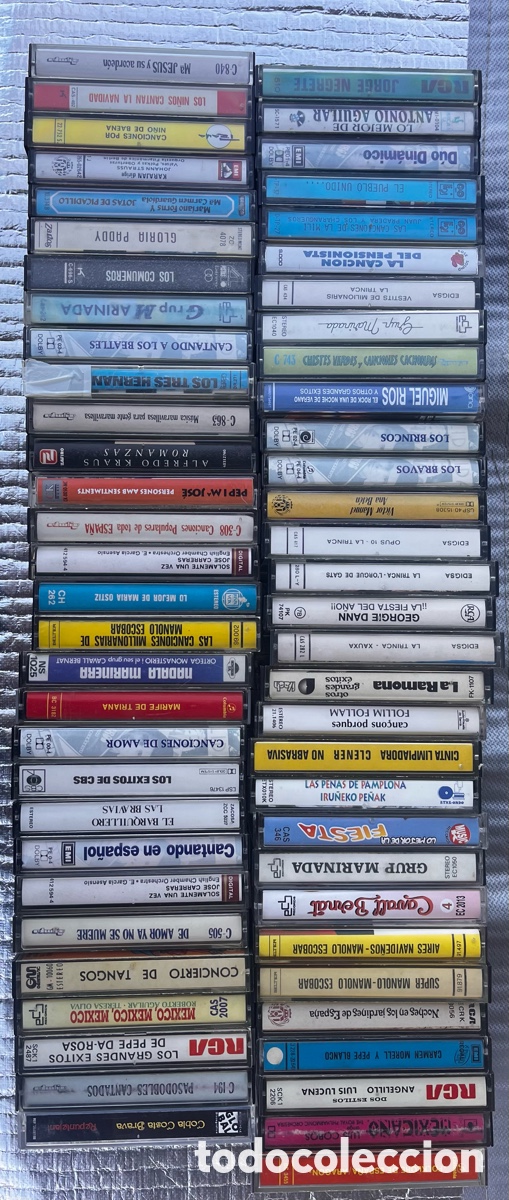 Casetes antiguos: Lote de 61 Casetes Originales (M&uacute;sica Espa&ntilde;ola, Pop, Rock, Copla y Folclore)