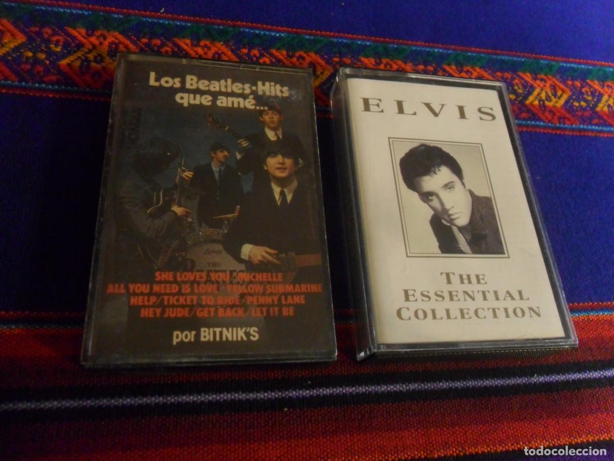 Alte Kassetten: CASETE LOS THE BEATLES HITS QUE AM&Eacute; BITNIK'S Y ELVIS THE ESSENTIAL COLLECTION BMG.