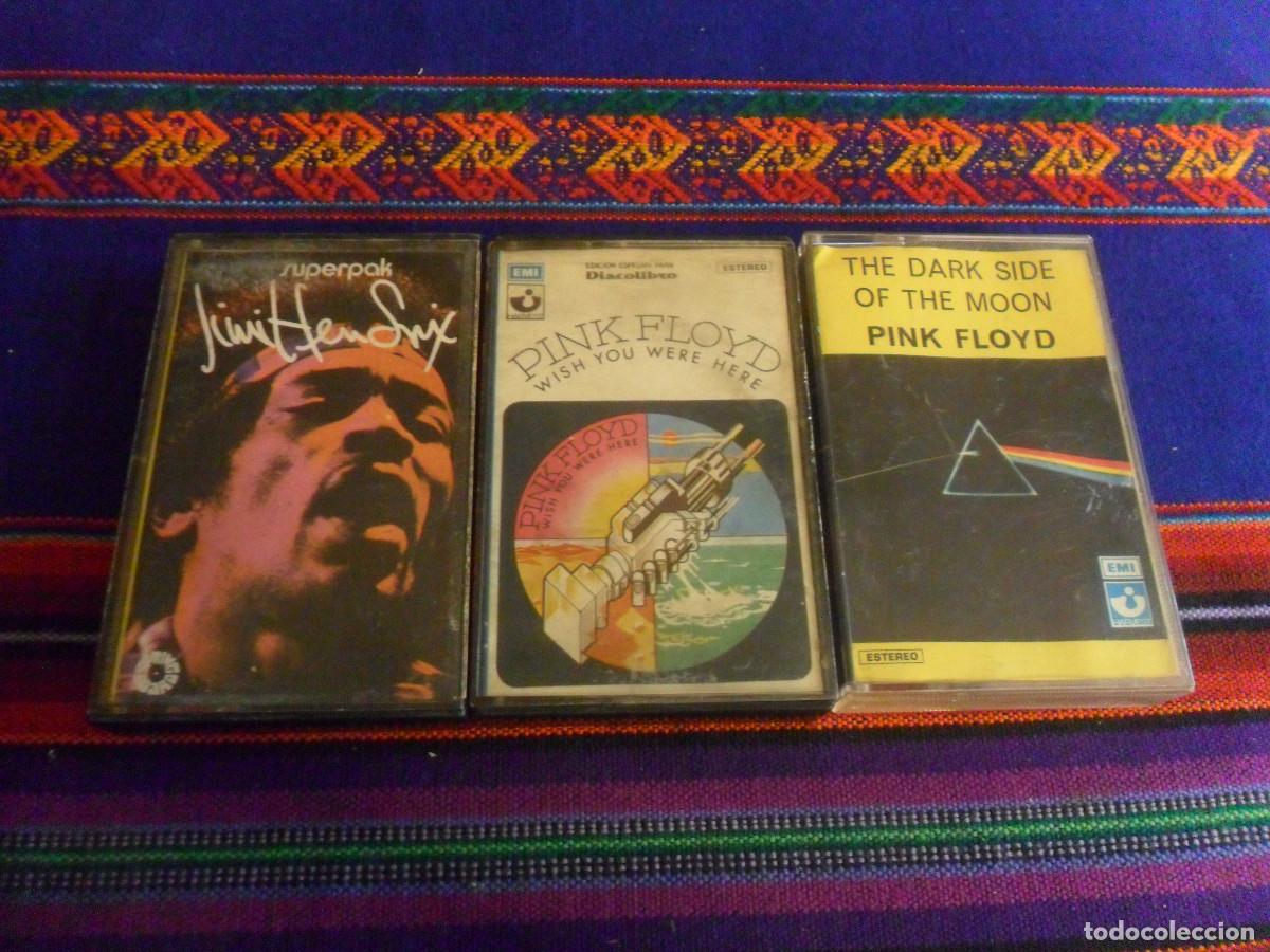 Cassette antiche: CASETE PINK FLOYD THE DARK SIDE OF THE MOON, WISH YOU WERE HERE EMI ESPA&Ntilde;A Y JIMI HENDRIX SUPERPAK.