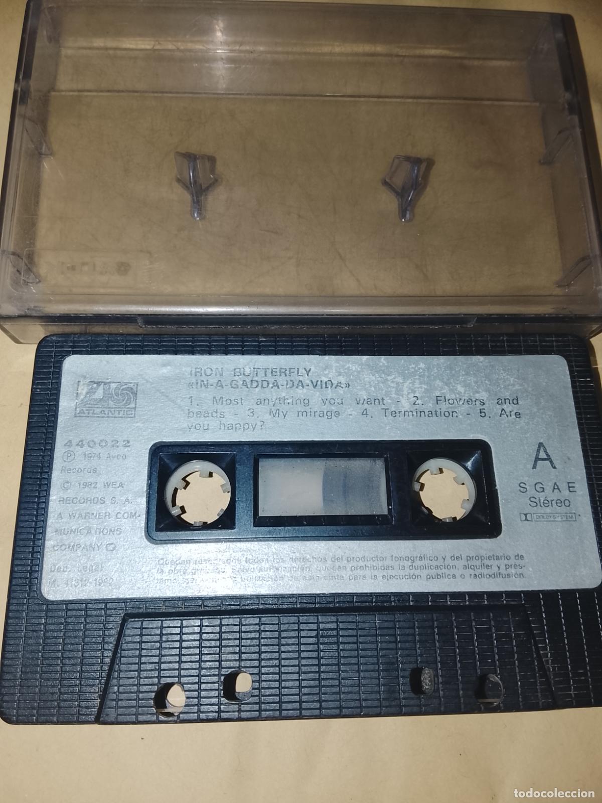Casetes antiguos: Cassette Iron Butterfly - In-A-Gadda-Da-Vida (1982) Edici&oacute;n Espa&ntilde;a Atlantic-Sin Caratula