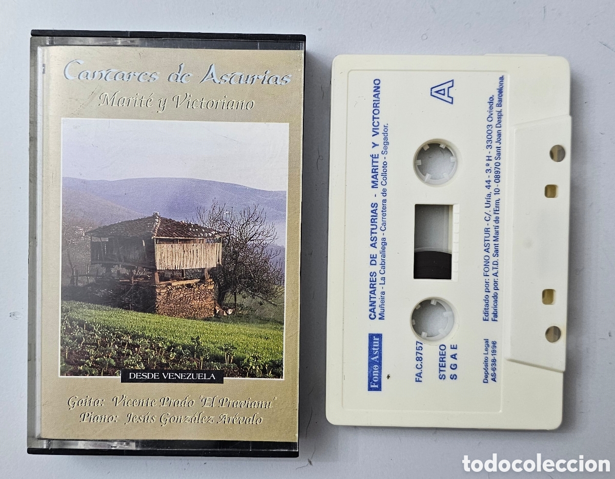 Casetes antiguos: CASSETTE MARITE Y VICTORIANO - Cantares de Asturias (Espa&ntilde;a - Fono Astur - 1996) FOLK ASTURIANO RARO
