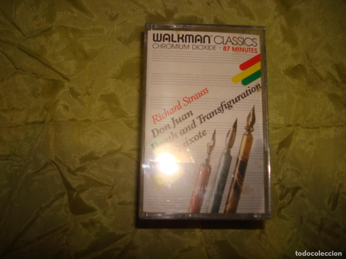 Casetes antiguos: STRAUSS. DON JUAN, DON QUIXOTE.... WALKMAN. DEUTSCHE GRAMMOPHON. CHROMIUM DIOXIDE. CASETE(#)