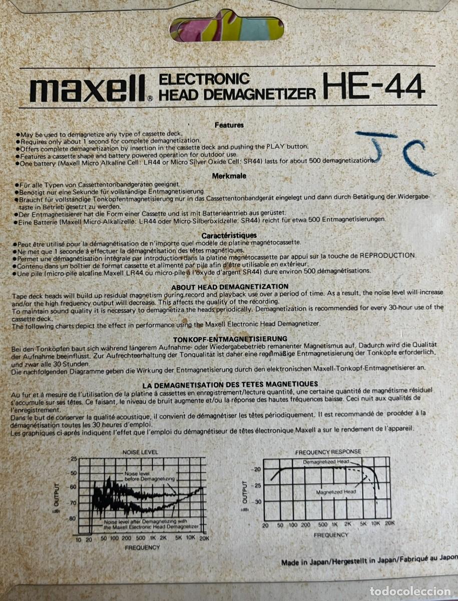 Casetes antiguos: Cassette Maxell Demagnetizer HE-44 - Foto 2