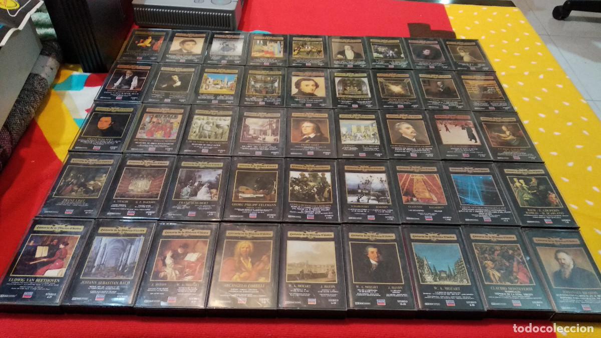 Casetes antiguos: Lote de 45 CASETES CINTAS cassettes historia de la m&uacute;sica cl&aacute;sica editorial Planeta 1983 BUEN ESTADO