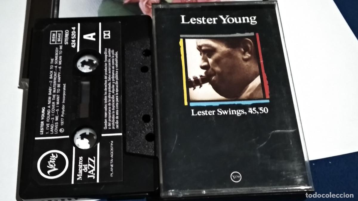 Casetes antiguos: LESTER YOUNG / LESTER SWINGS, &acute;45, &acute;50 - MAESTROS DEL JAZZ 1989 CASETE CINTA CASSETTE