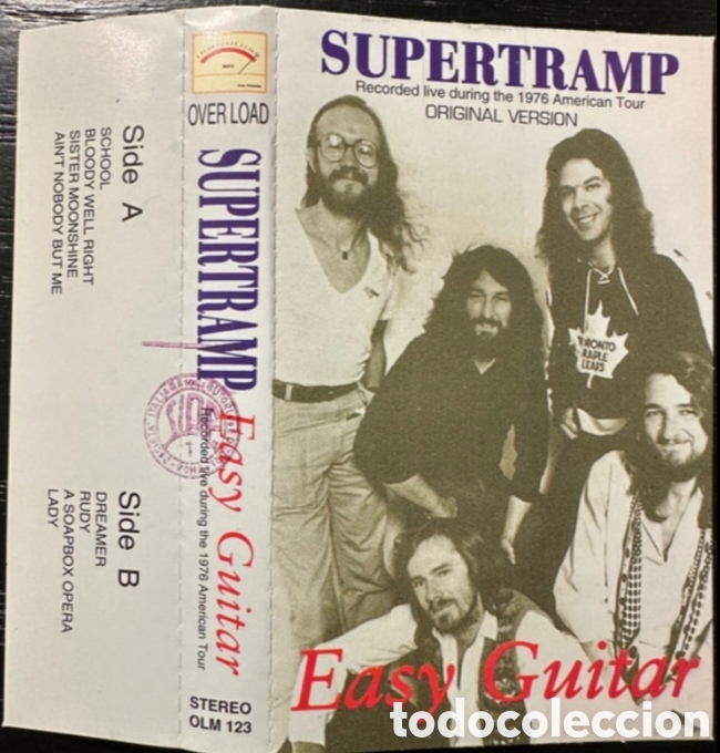 Casetes antiguos: Cassette SUPERTRAMP - Easy Guitar - LIVE 1976 American Tour - OLM 123 - Edicion ITALIA (NM/NM)