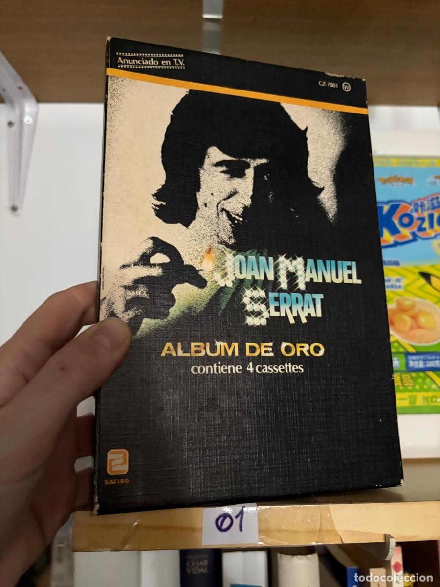 Casetes antiguos: 01 &mdash; Joan Manuel Serrat &mdash; &Aacute;lbum de oro &mdash; Zafiro. Contiene 4 casetes.