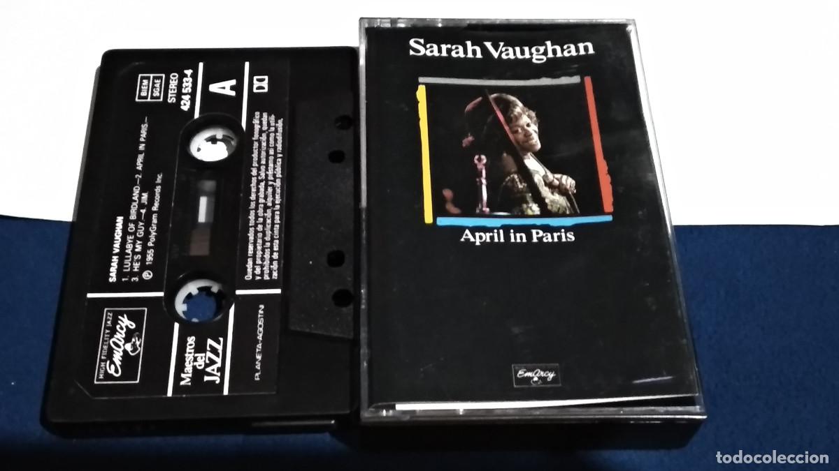 Casetes antiguos: SARAH VAUGHAN / APRIL IN PARIS - MAESTROS DEL JAZZ 1989 CASETE CINTA CASSETTE