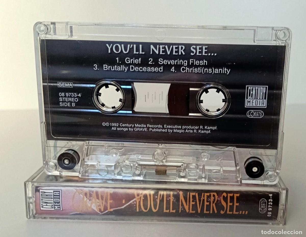 Casetes antiguos: CASSETTE GRAVE - YOU&acute;LL NEVER SEE... - Foto 2