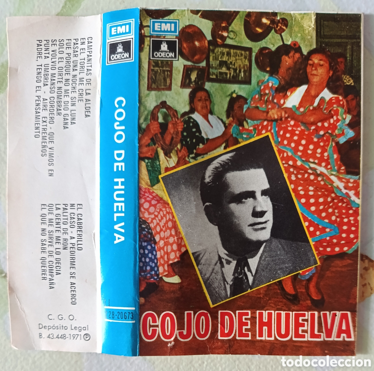 Casetes antiguos: Cojo de Huelva casette sello Emi-Odeon editado en Espa&ntilde;a a&ntilde;o 1973.