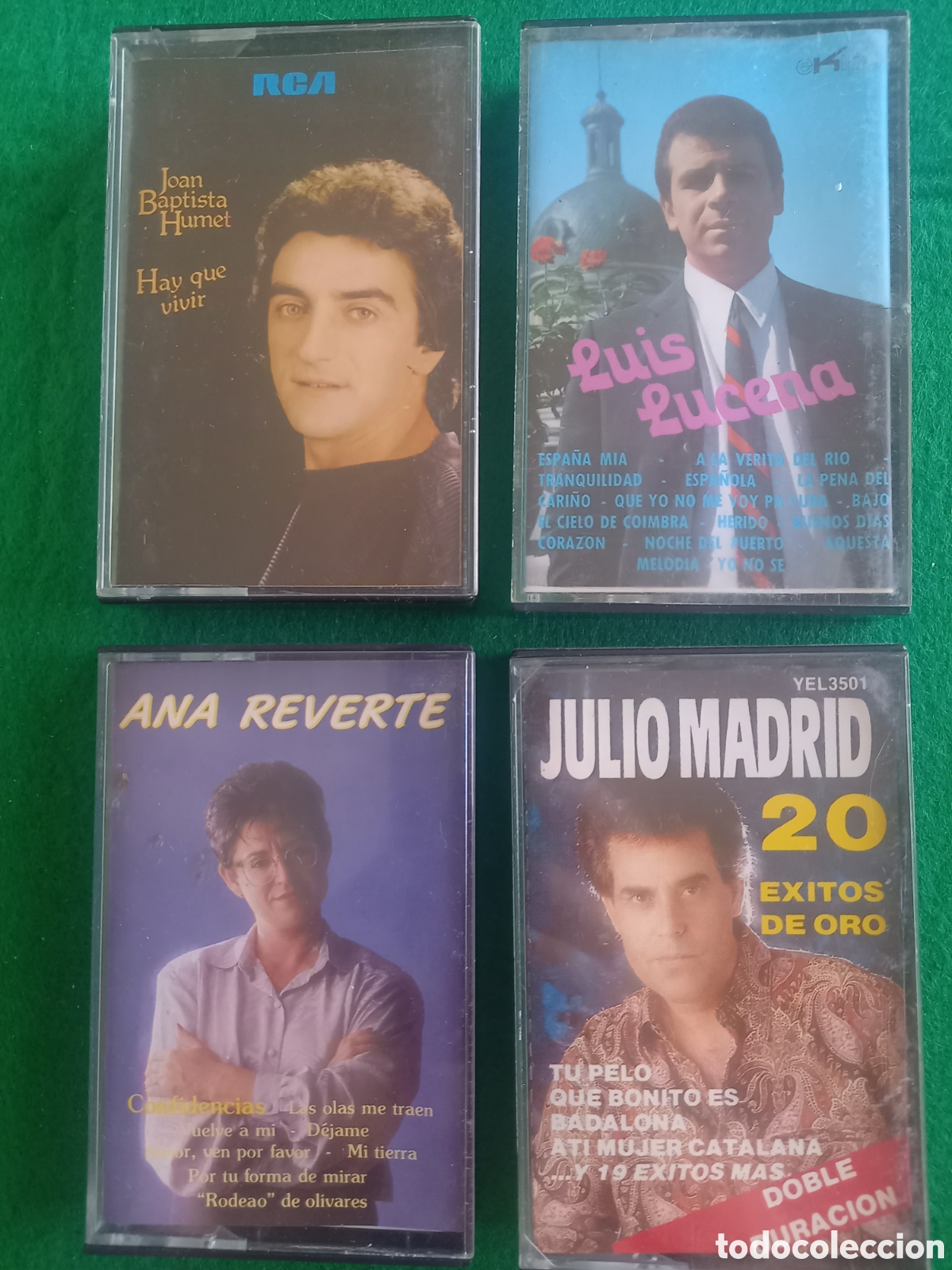 Casetes antiguos: Lote 4 Cintas Cassette Copla y Canci&oacute;n Espa&ntilde;ola - Julio Madrid, Luis Lucena, Ana Reverte