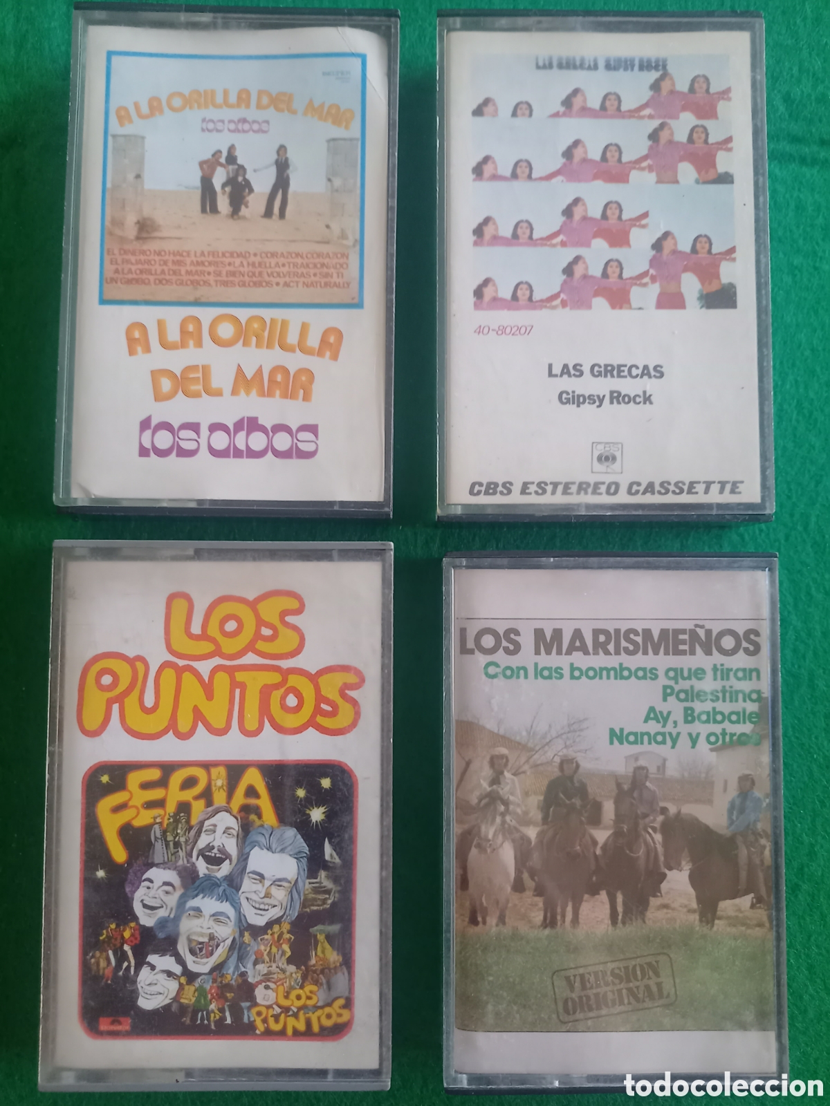 Casetes antiguos: Lote 4 Cassettes Pop Flamenco A&ntilde;os 70 &ndash; Las Grecas, Los Puntos, Los Albas, Los Marisme&ntilde;os