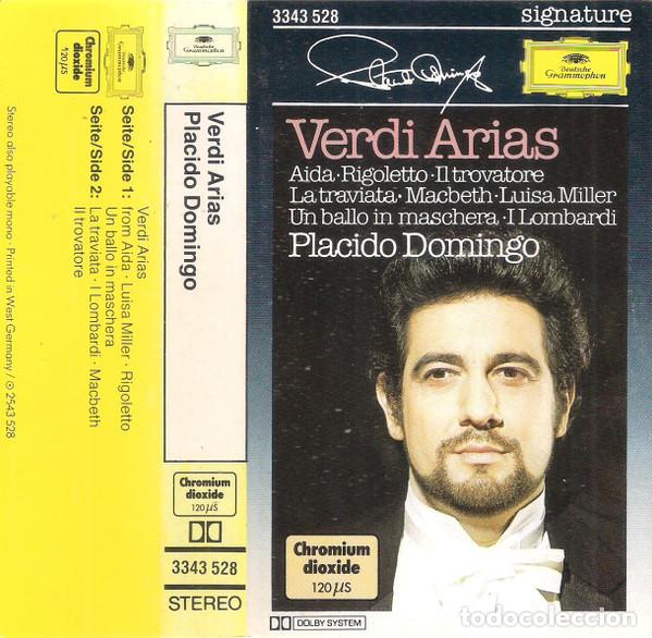 Casetes antiguos: CASSETTE PLACIDO DOMINGO - Verdi Arias - Deutsche Grammophon 1983 - 3343 528 (NM/NM)