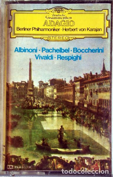 Casetes antiguos: CASSETTE ADAGIO - Albinoni / Pachelbel / Boccherini / Respighi - 33 00 317 (NM/NM)