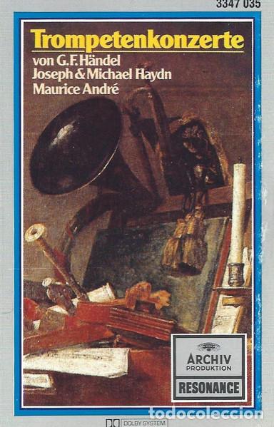 Casetes antiguos: CASSETTE TROMPETENKONZERTE - Maurice Andr&eacute; / Joseph Haydn / Michael Haydn / H&auml;ndel (NM/NM)