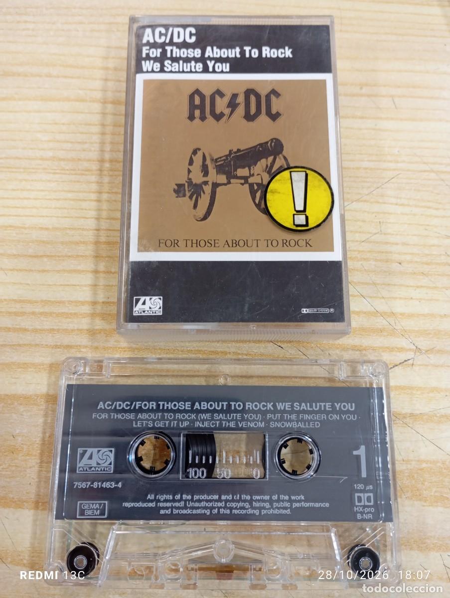 Casetes antiguos: Casete - AC/DC - For Those About To Rock (We Salute You)