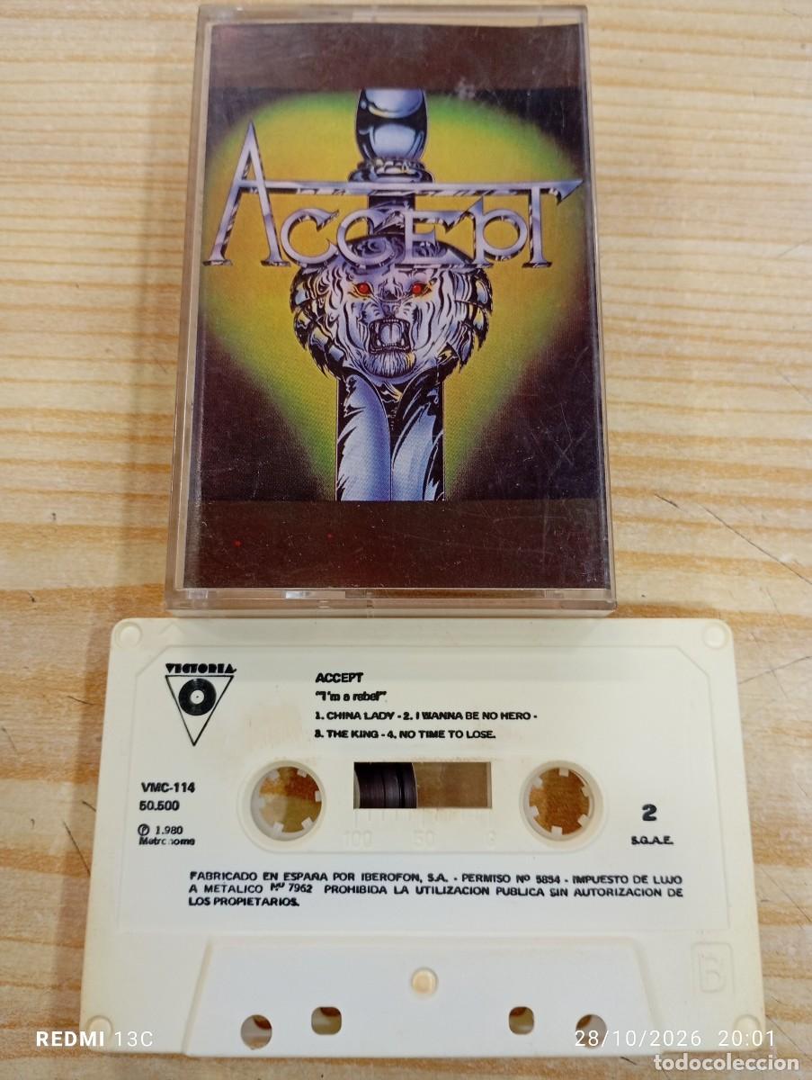 Casetes antiguos: Casete - Accept - I'm A Rebel - Buena copia