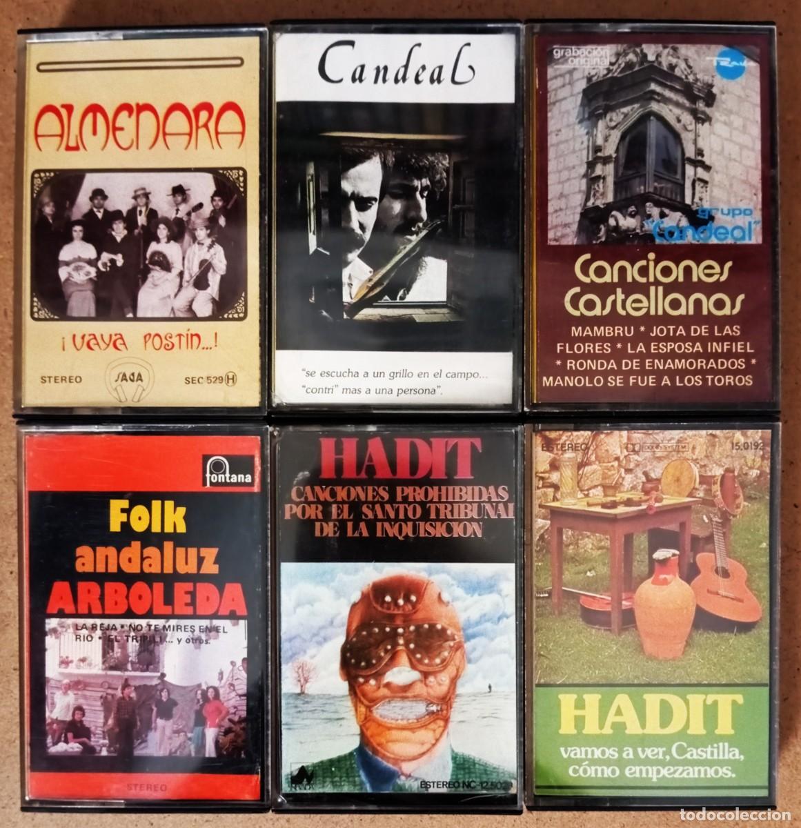 Casetes antiguos: Lote 6 casetes Folklore: ALMENARA, CANDEAL (2). ARBOLEDA, HADIT (2)