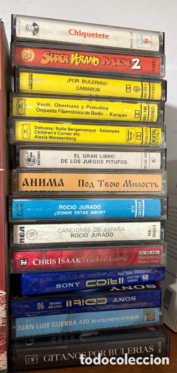 Casetes antiguos: Lote de cintas cassettes casetes originales y algunos v&iacute;rgenes camar&oacute;n Rocio jurado