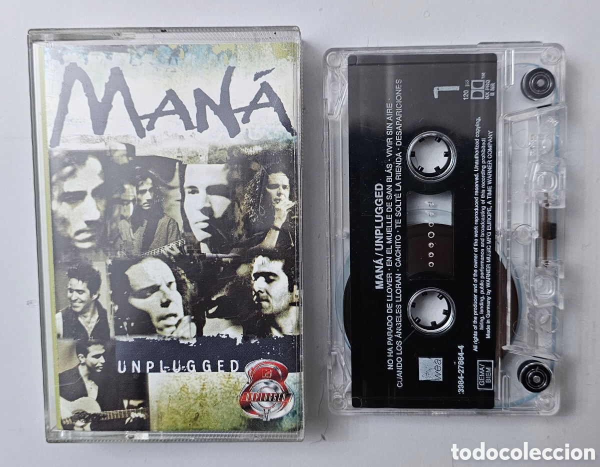 Casetes antiguos: CASSETTE MAN&Aacute; - Unplugged (Alemania - Wea - 1999) Pop/Rock Mexicano RARE