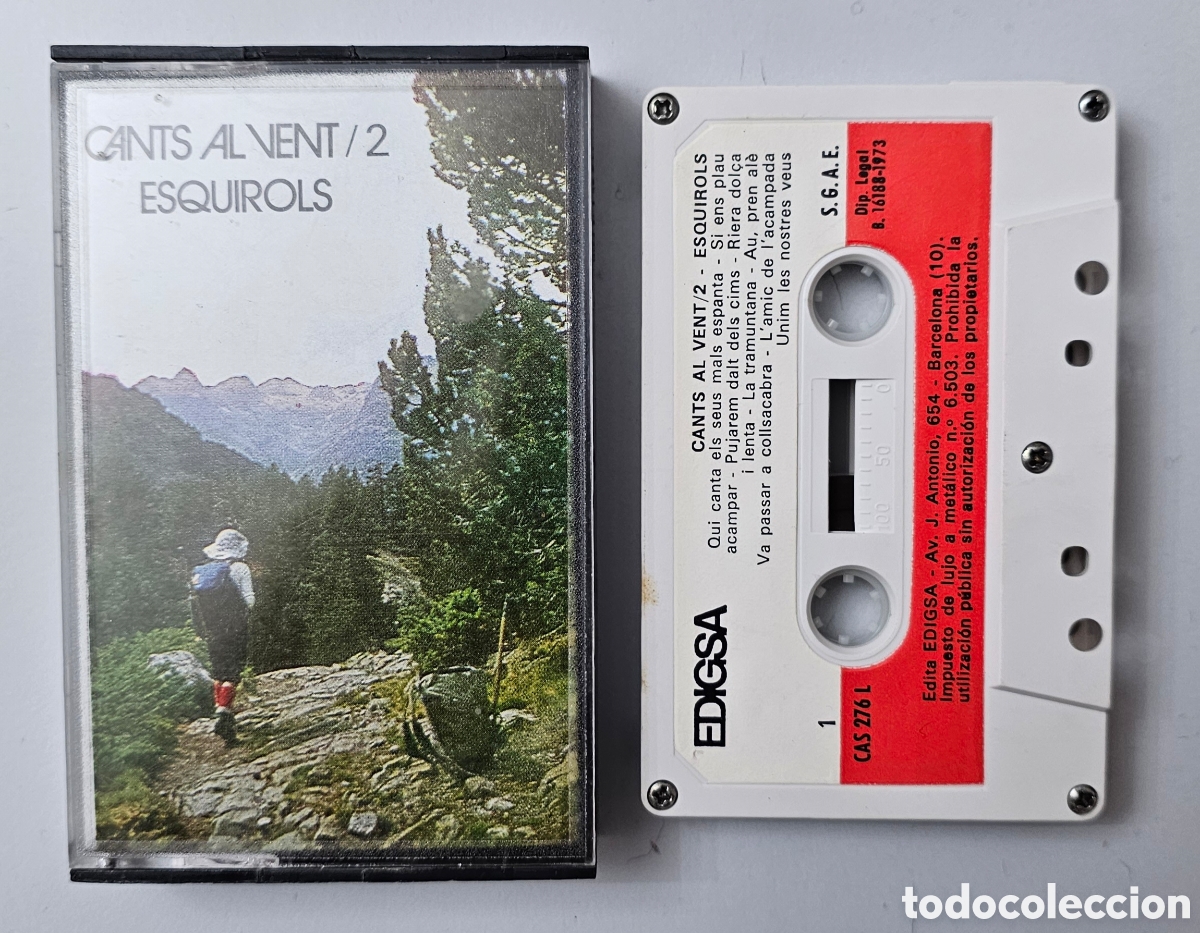 Casetes antiguos: CASSETTE ESQUIROLS - Cants al vent/2 (Espa&ntilde;a - Edigsa - 1973) Folk Catalan RARO ESCASO