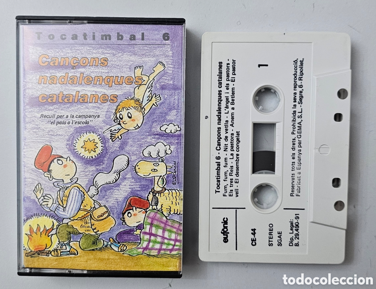 Casetes antiguos: CASSETTE TOCATIMBAL 6 - Can&ccedil;ons nadalenques catalanes (Espa&ntilde;a - Eufonic - 1991) RARO ESCASO