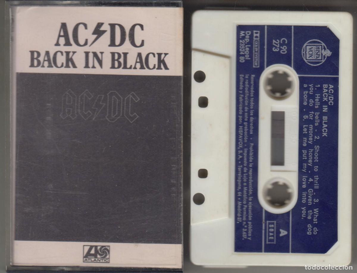 Casetes antiguos: AC/DC cassette BACK IN BLACK 1980 Hispavox Spain