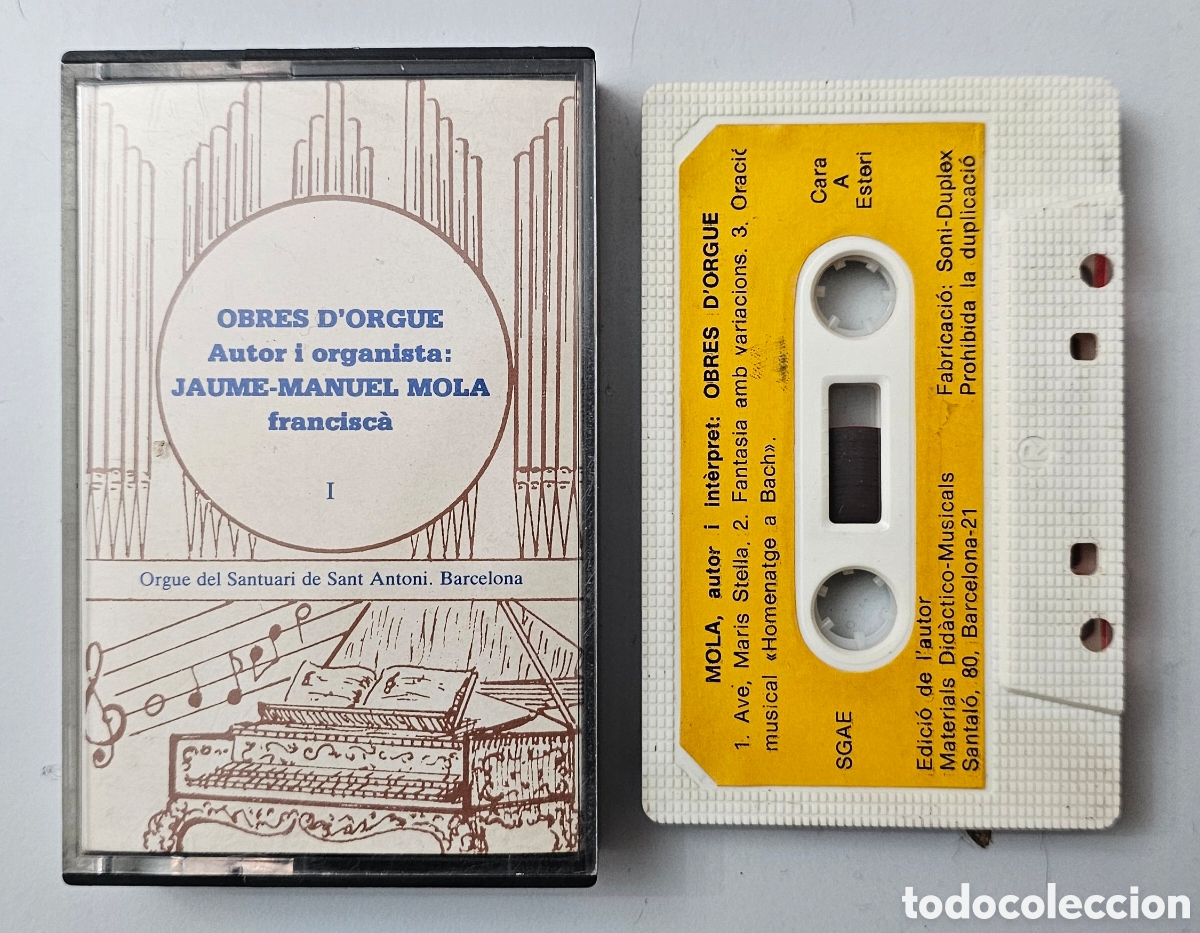 Casetes antiguos: CASSETTE JAUME-MANUEL MOLA - Obres D'orgue (Espa&ntilde;a - Privado - 1983) Santuari de Sant Antoni XIAN