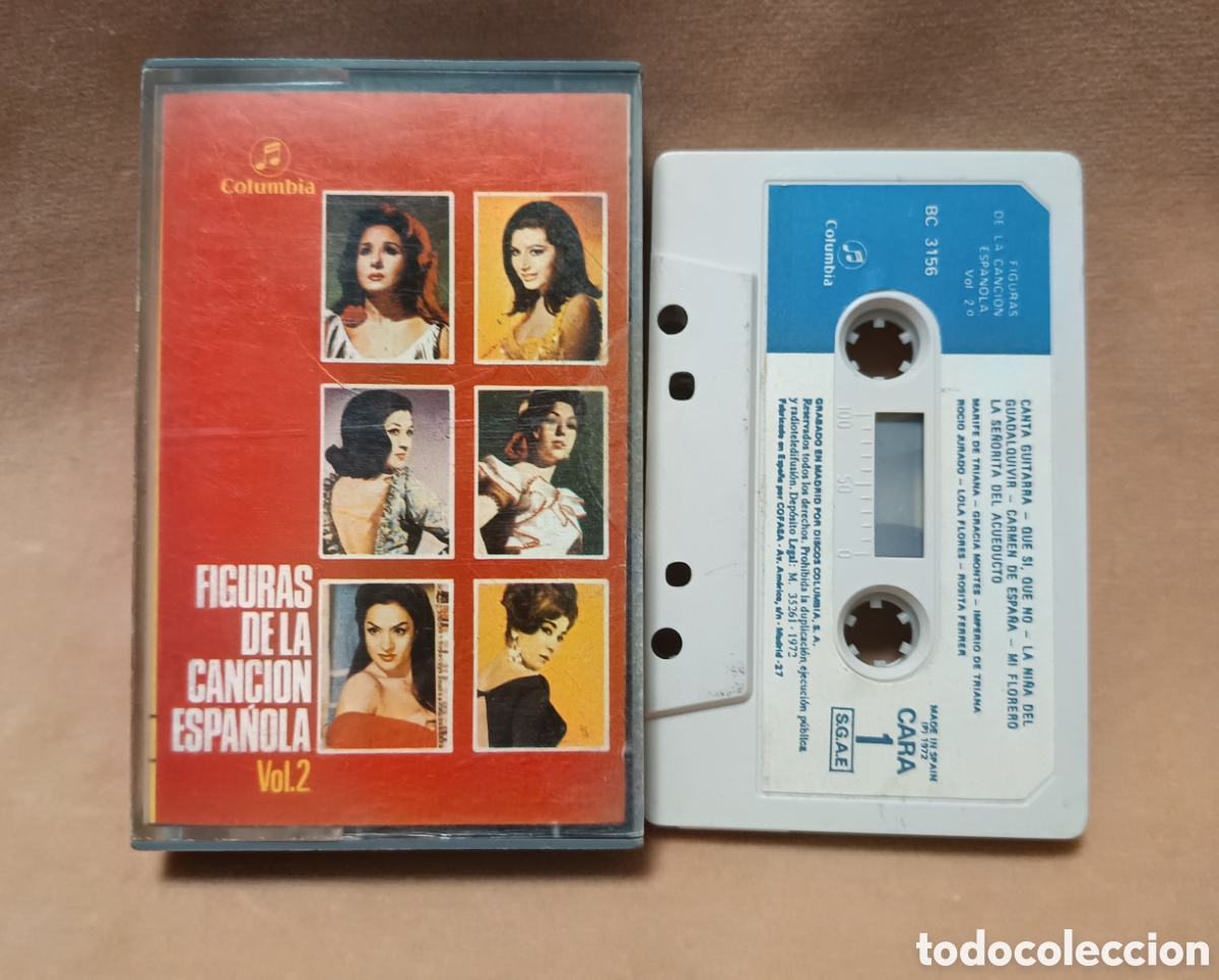 Casetes antiguos: FIGURAS DE LA CANCI&Oacute;N ESPA&Ntilde;OLA VOL. 2 - Columbia 1972 - Casete