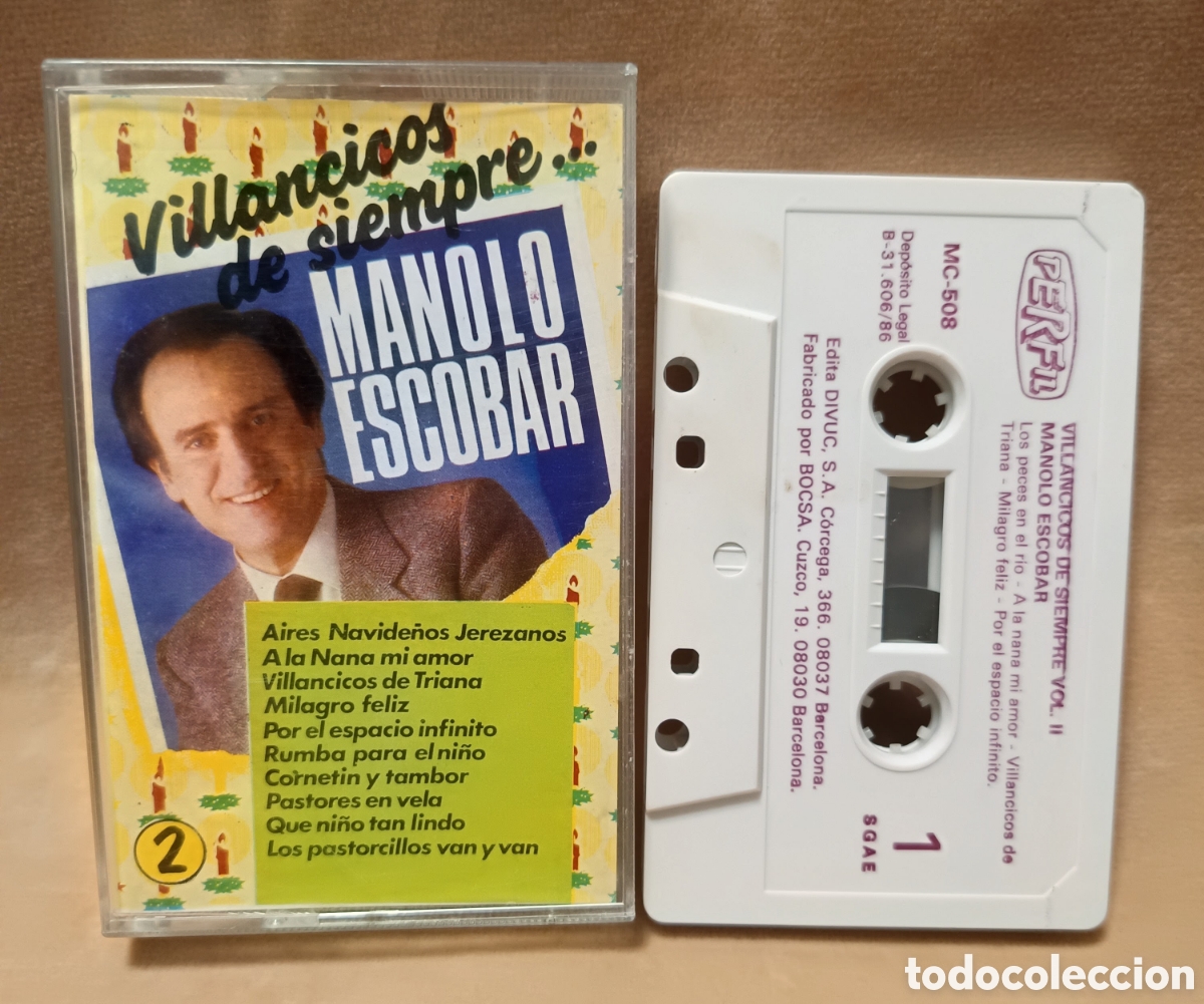 Casetes antiguos: MANOLO ESCOBAR - Villancicos de siempre Vl. II - Casete