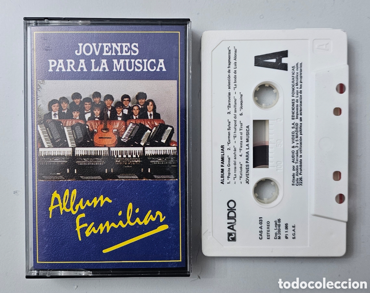 Casetes antiguos: CASSETTE JOVENES PARA LA MUSICA - Album familiar (Espa&ntilde;a - Audio Video - 1985) MUY RARO ESCASISIMO