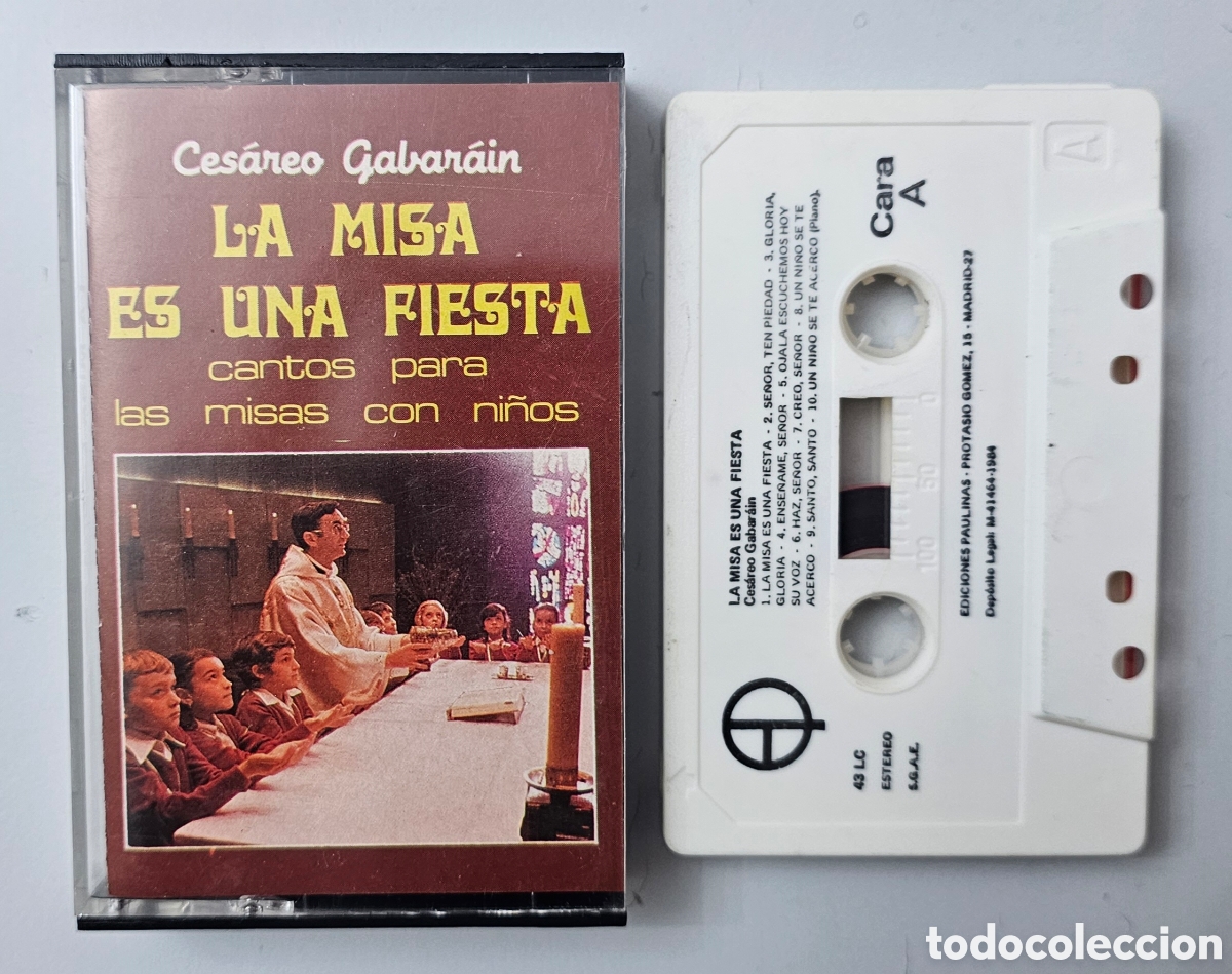 Casetes antiguos: CASSETTE CESAREO GABARAIN - La misa es una fiesta (Espa&ntilde;a - Paulinas - 1984) XIAN INFANTIL NI&Ntilde;OS