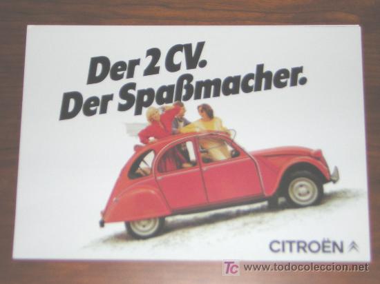 Automobili e Motociclette: CITROEN 2 CV - CATALOGO PUBLICIDAD ORIGINAL - 1984 - ALEMAN