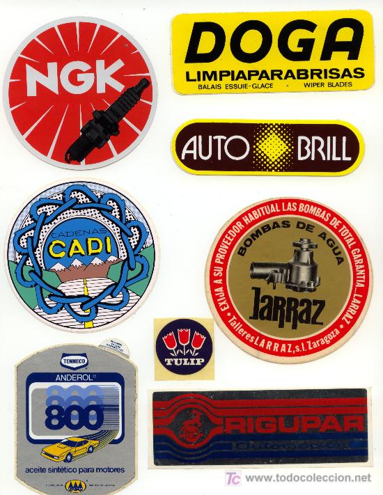 Cars and Motorcycles: ADHESIVO-PEGATINA  A&Ntilde;OS 80 MARCAS Y PUBLICIDAD