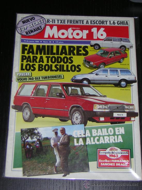 Coches y Motocicletas: MOTOR 16 - N&ordm; 86 - JUNIO 1985 - VOVLO 740 GLE TD / RENAULT 11 TXE / FORD ESCORT 1.6 GHIA
