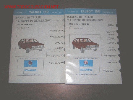 Coches y motocicletas: TALBOT 150 - MANUAL DE TALLER - 1980 - ESPA&Ntilde;OL