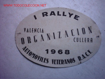 Autos und Motorr&auml;der: Dorsal Organizacion I Rallye Valencia Cullera 1968