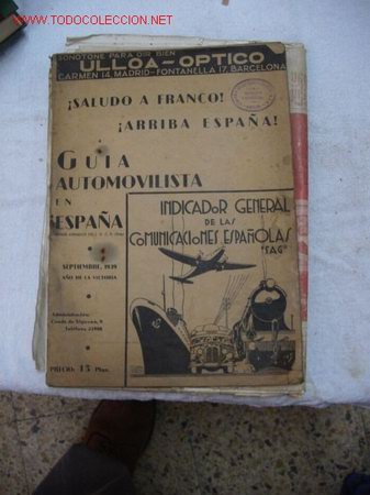Coches y Motocicletas: GUIA AUTOMOVILISTA EN ESPA&Ntilde;A (1939)