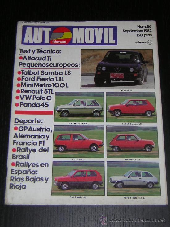 Coches y Motocicletas: AUTOMOVIL N&ordm; 56 - SEP 1982 - PORSCHE 356 / ALFA ALFASUD TI / RENAULT 5 TL / TALBOT SAMBA LS / METRO