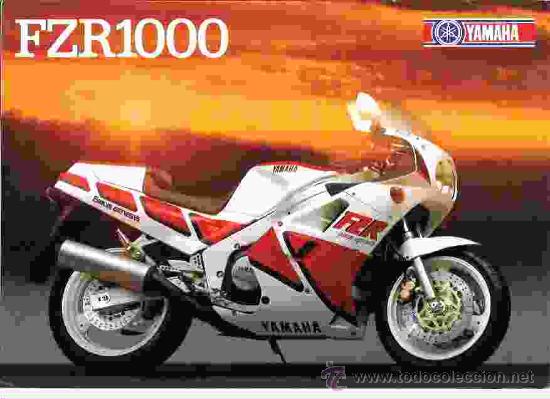 Coches y motocicletas: Folleto publicitario YAMAHA FZR1000 1987