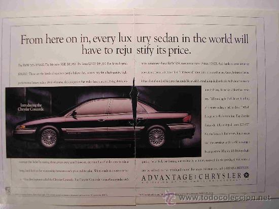 Coches y Motocicletas: CHRYSLER CONCORDE (CHRYSLER VISION): anuncio publicitario 1994